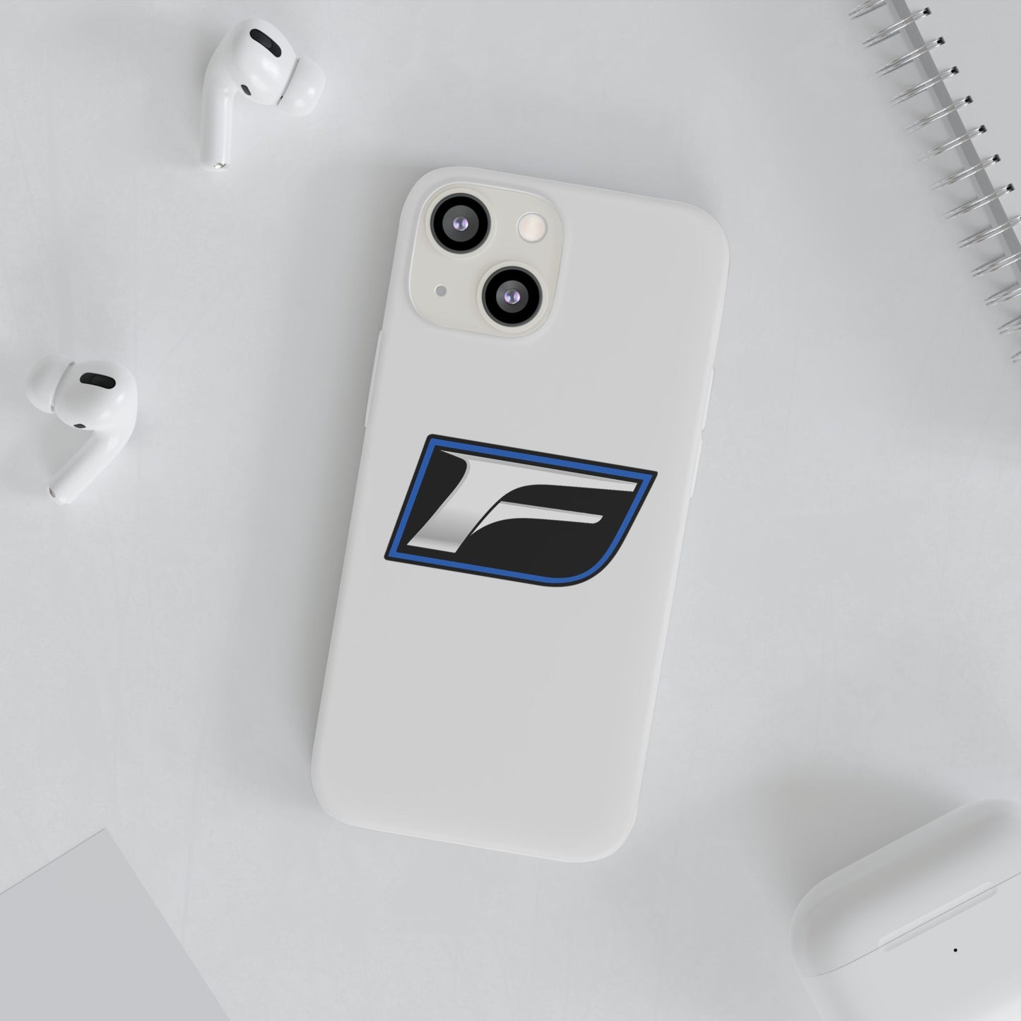 Flexi Phone Case — Sleek Black & Blue 'F' Logo Protective Cover