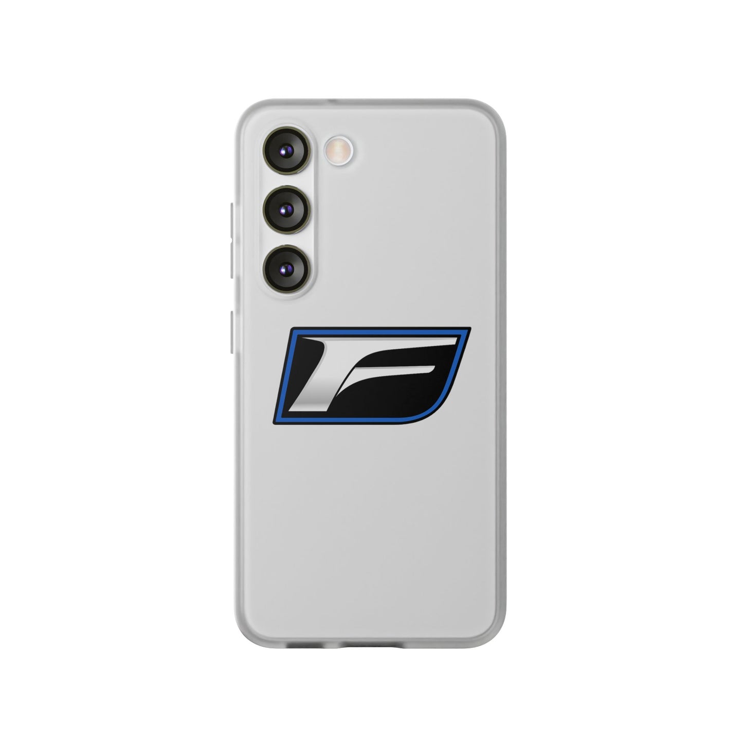 Flexi Phone Case — Sleek Black & Blue 'F' Logo Protective Cover