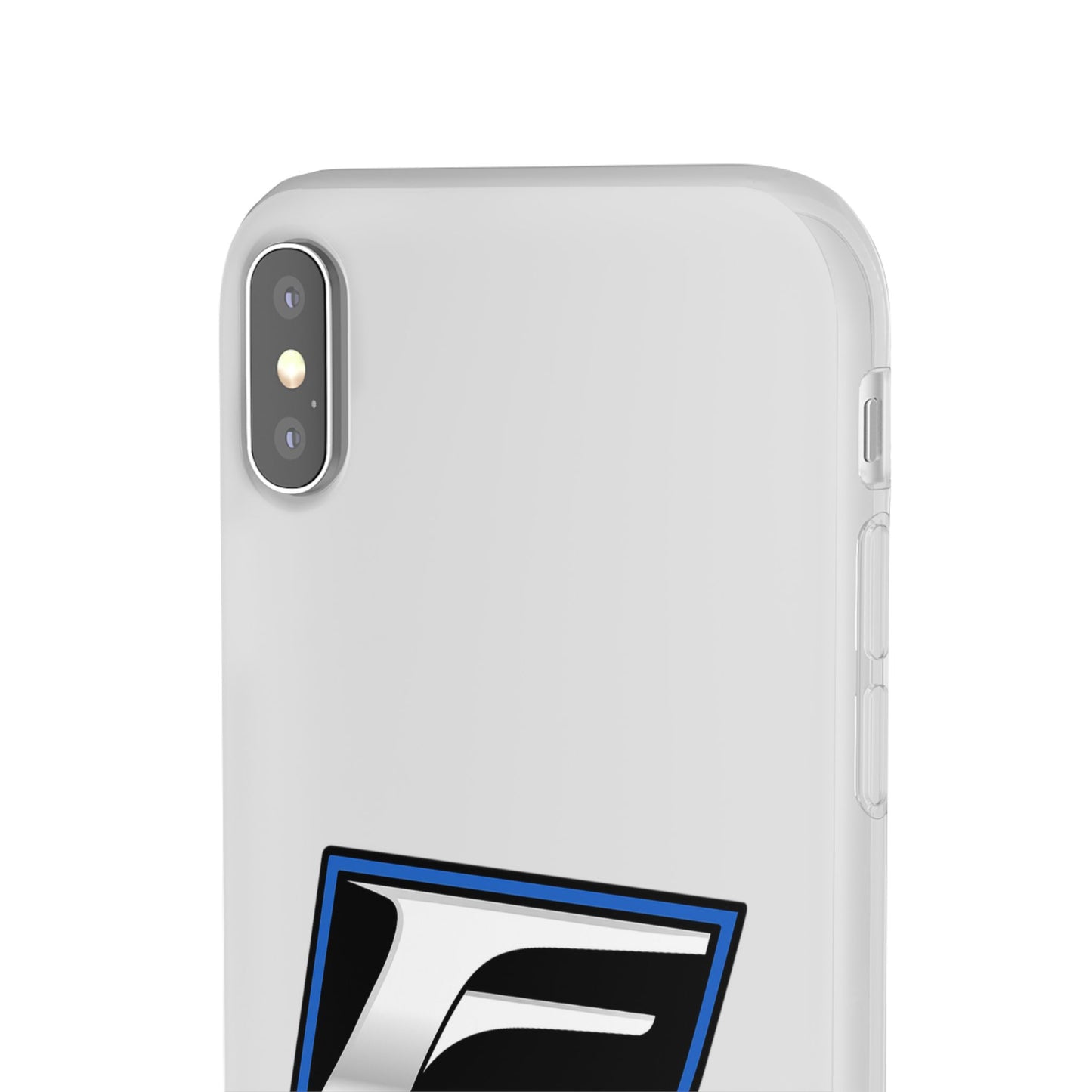 Flexi Phone Case — Sleek Black & Blue 'F' Logo Protective Cover