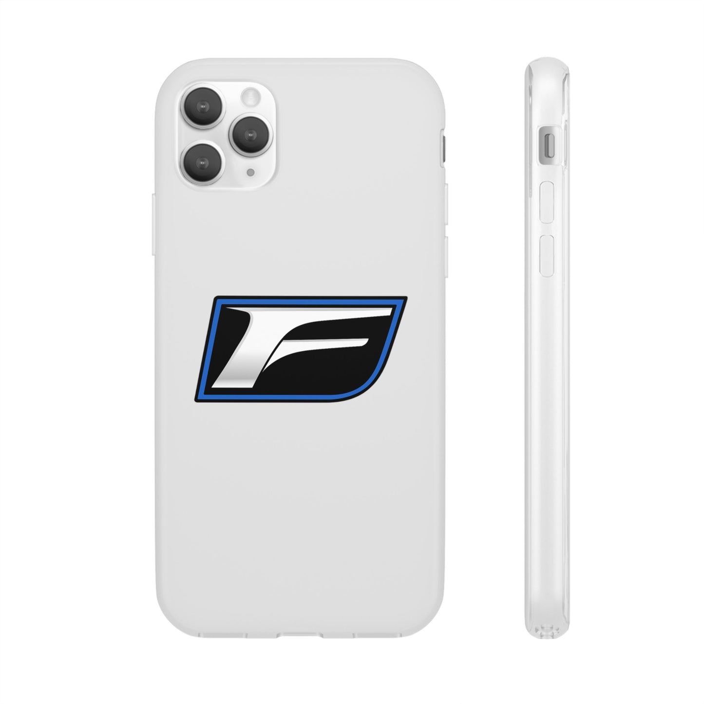 Flexi Phone Case — Sleek Black & Blue 'F' Logo Protective Cover