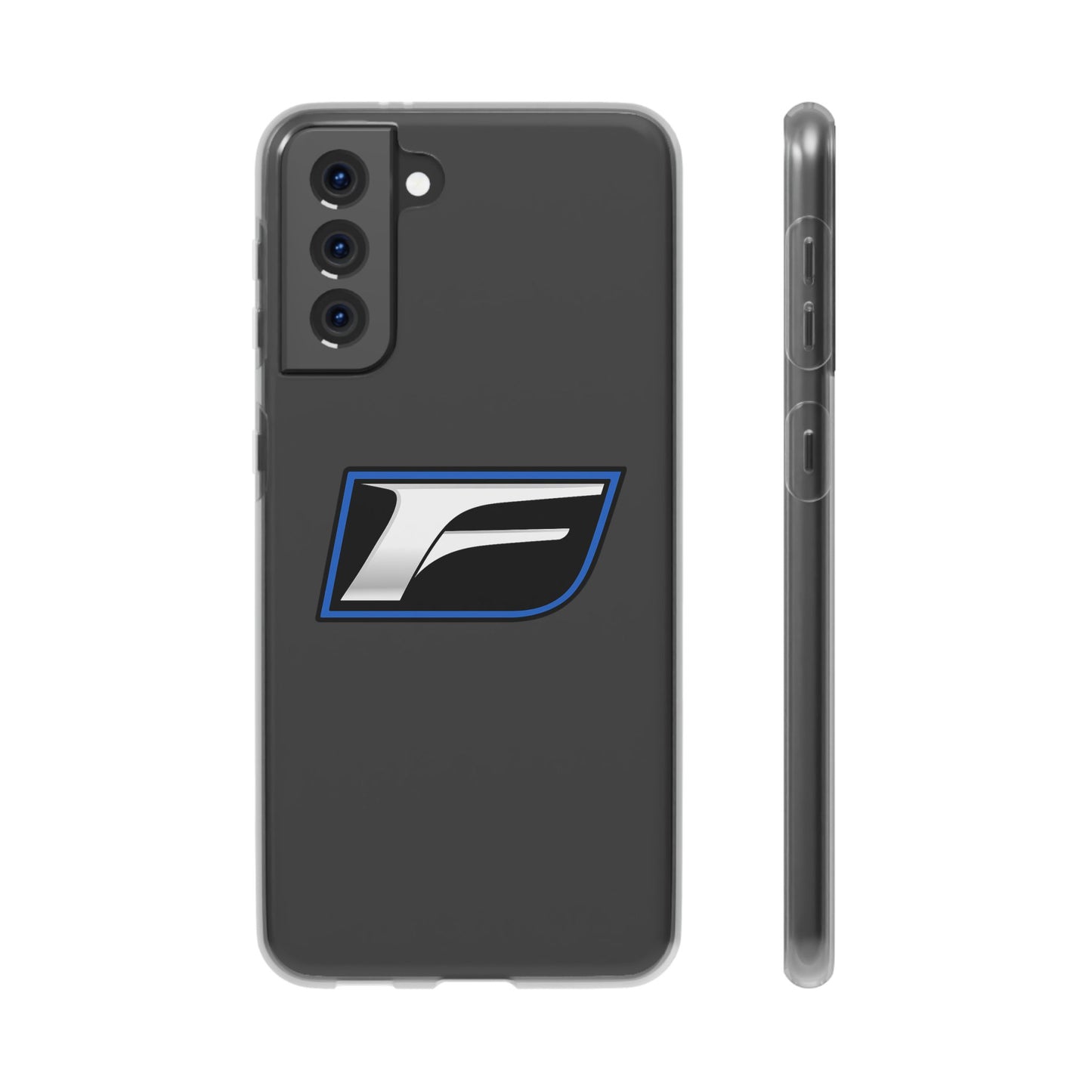 Flexi Phone Case — Sleek Black & Blue 'F' Logo Protective Cover