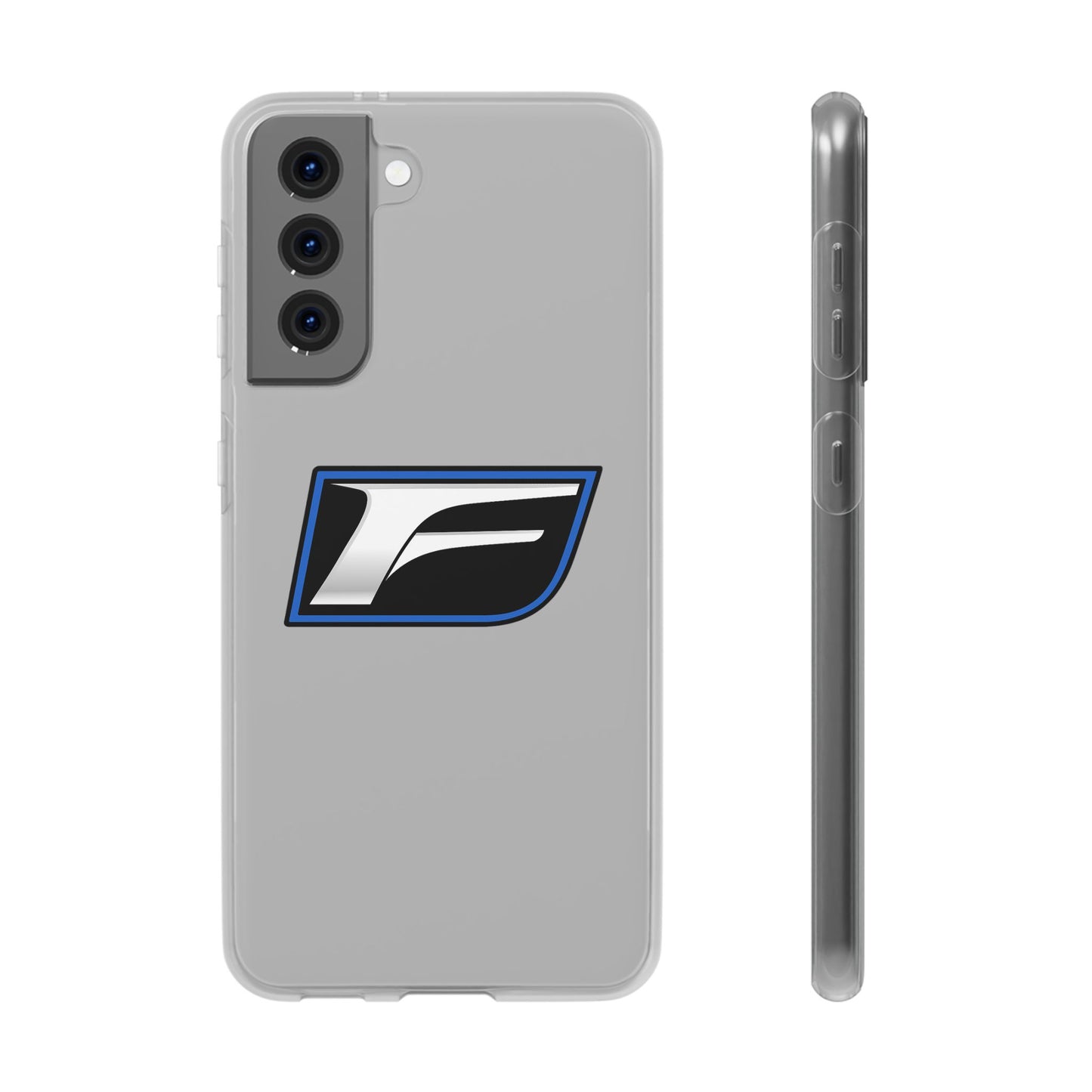 Flexi Phone Case — Sleek Black & Blue 'F' Logo Protective Cover