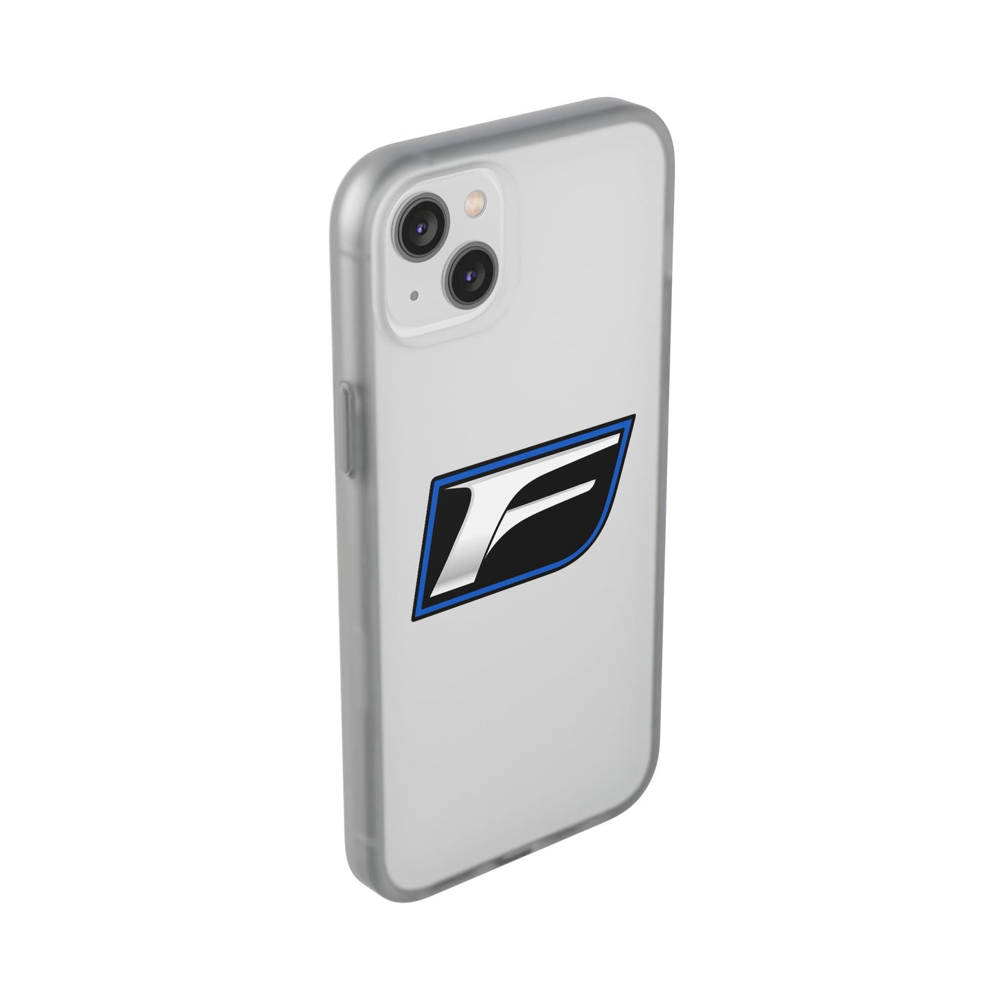 Flexi Phone Case — Sleek Black & Blue 'F' Logo Protective Cover