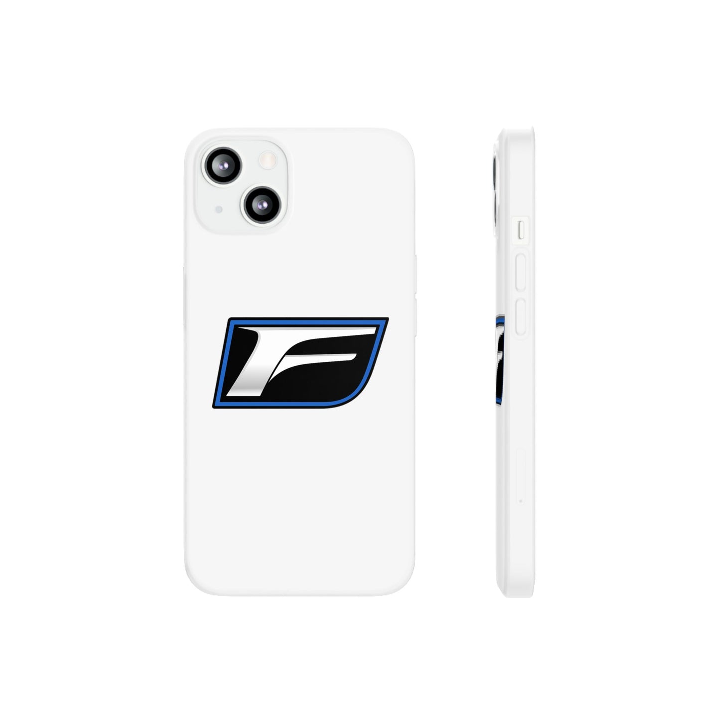 Flexi Phone Case — Sleek Black & Blue 'F' Logo Protective Cover