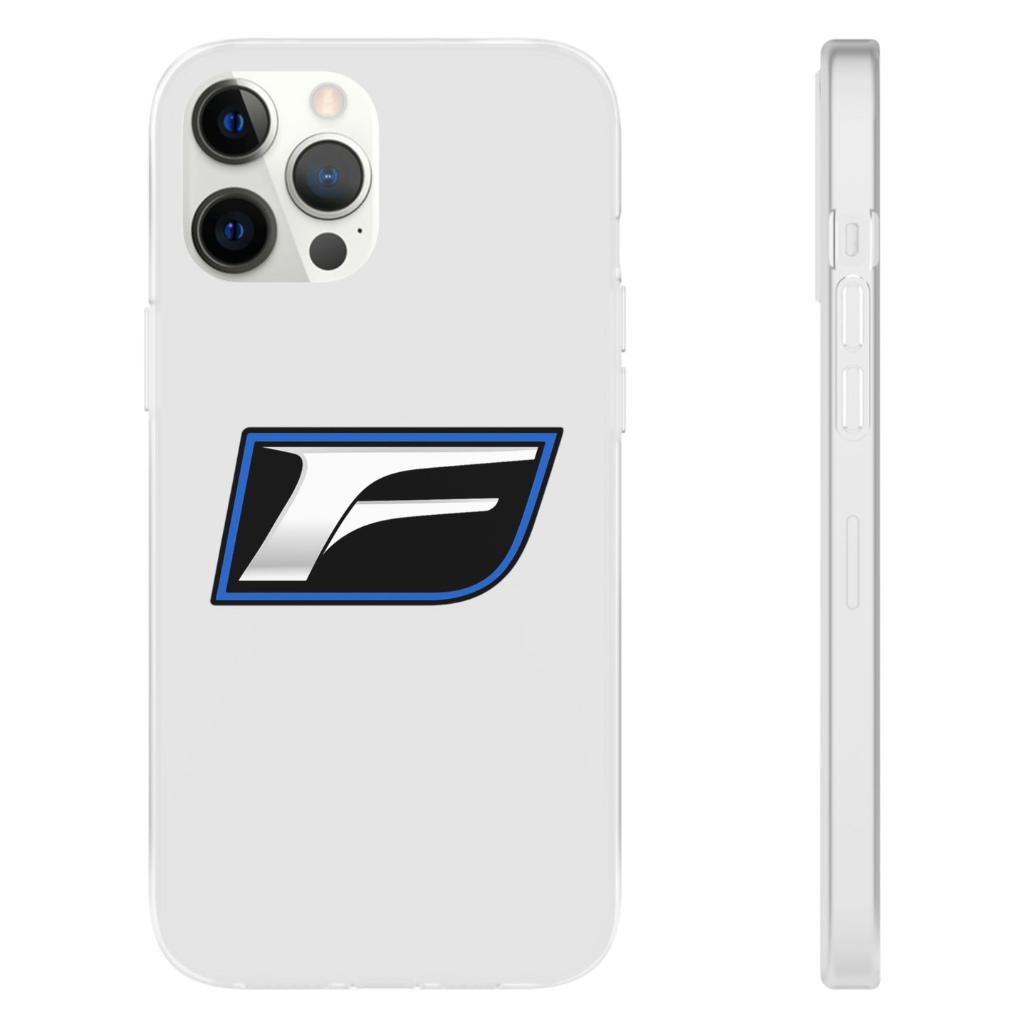 Flexi Phone Case — Sleek Black & Blue 'F' Logo Protective Cover