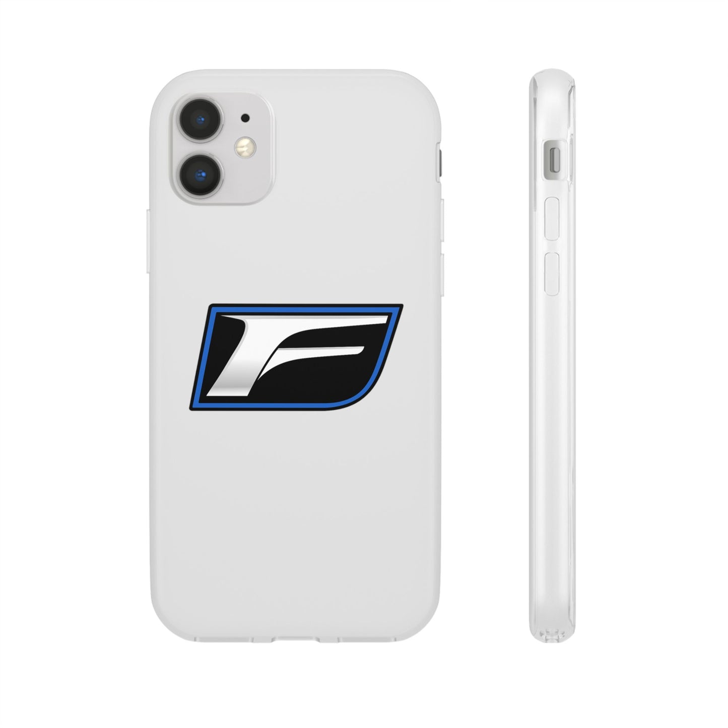 Flexi Phone Case — Sleek Black & Blue 'F' Logo Protective Cover
