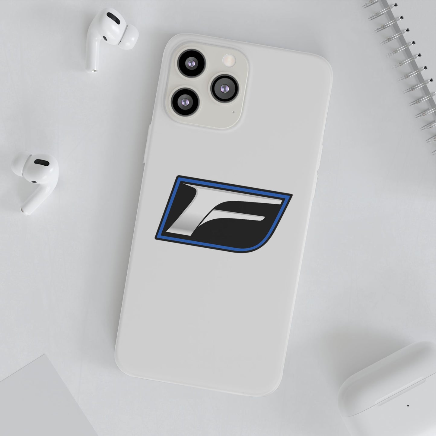 Flexi Phone Case — Sleek Black & Blue 'F' Logo Protective Cover