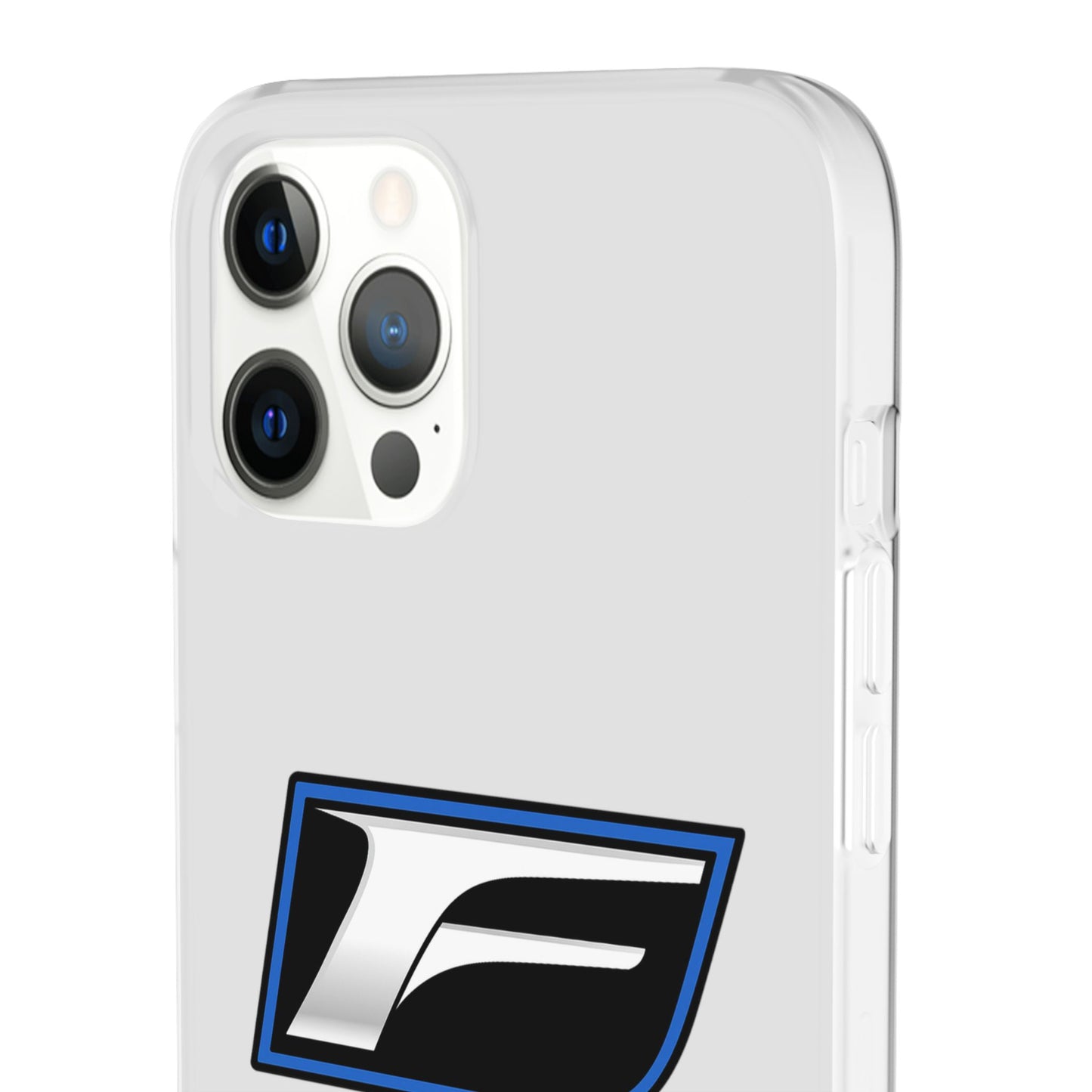Flexi Phone Case — Sleek Black & Blue 'F' Logo Protective Cover