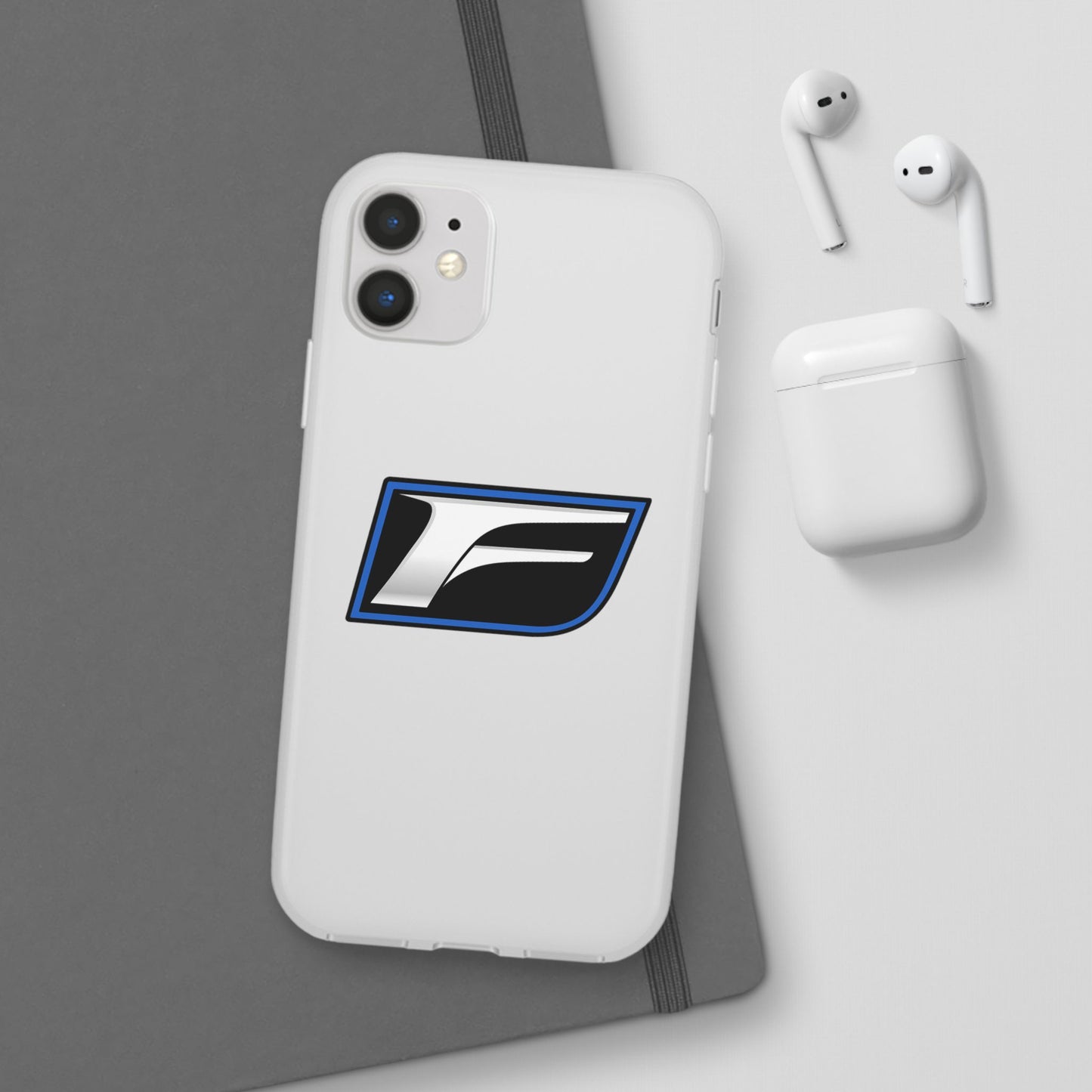 Flexi Phone Case — Sleek Black & Blue 'F' Logo Protective Cover