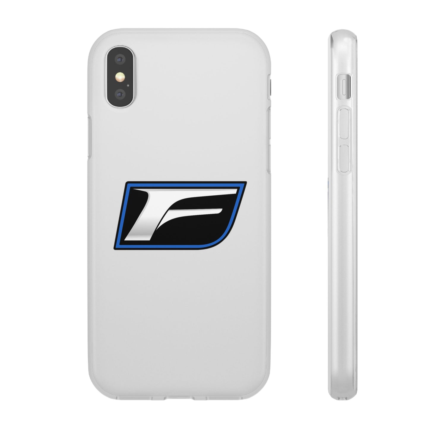 Flexi Phone Case — Sleek Black & Blue 'F' Logo Protective Cover