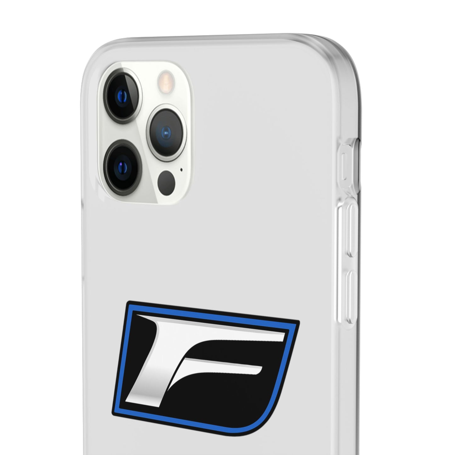 Flexi Phone Case — Sleek Black & Blue 'F' Logo Protective Cover