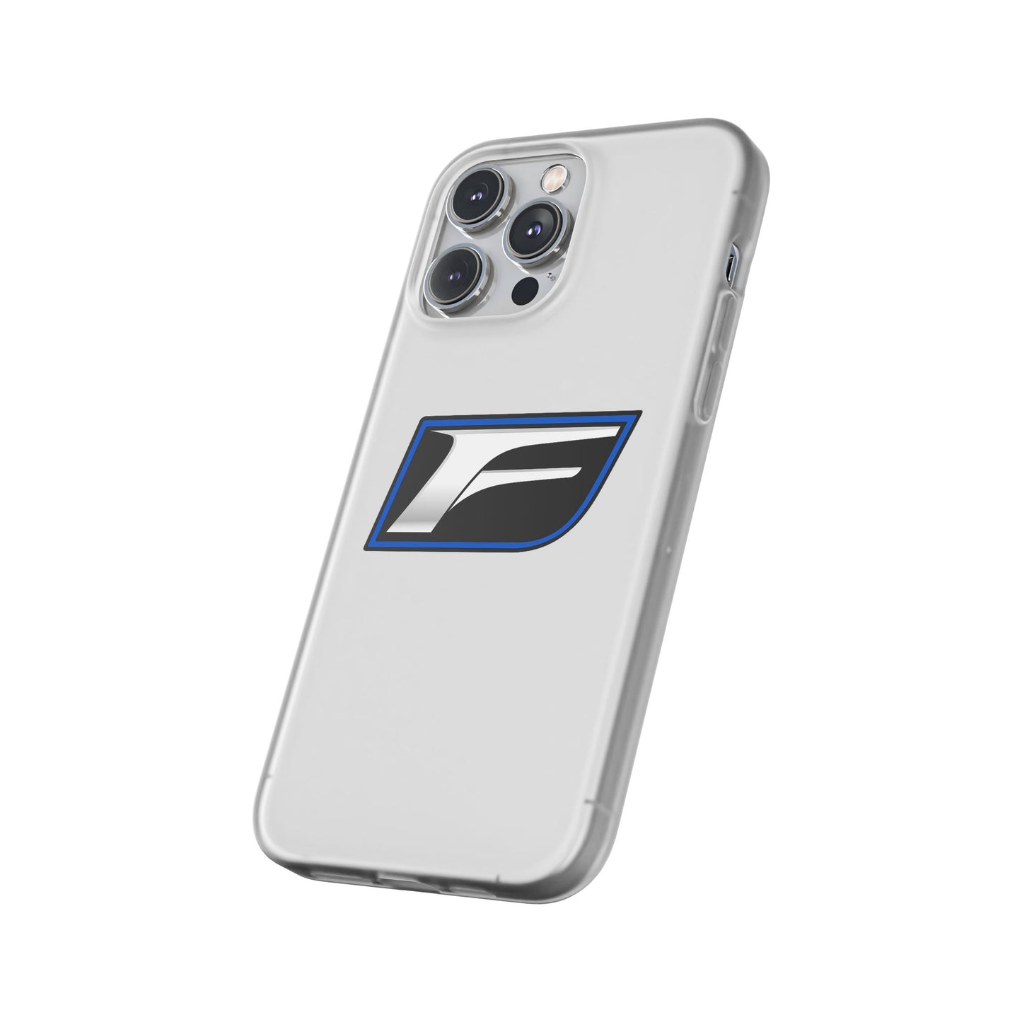 Flexi Phone Case — Sleek Black & Blue 'F' Logo Protective Cover