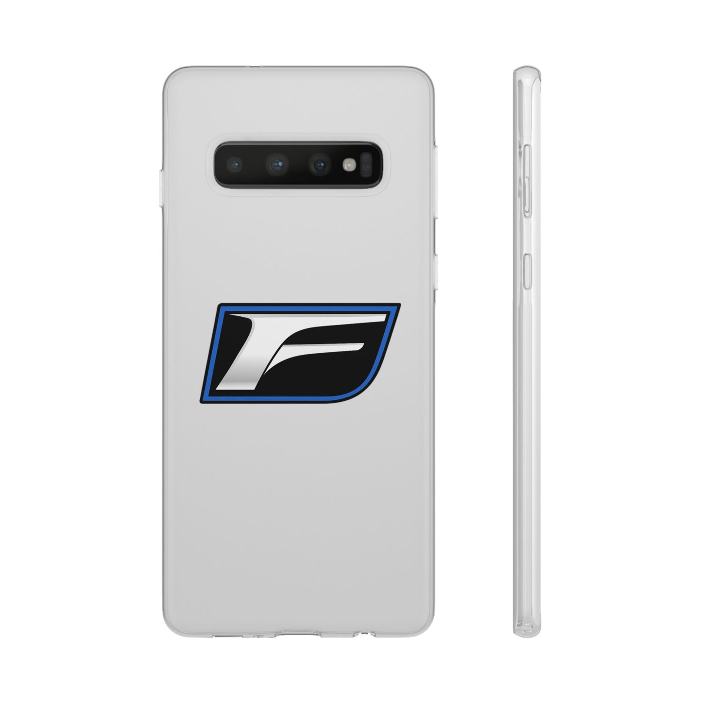 Flexi Phone Case — Sleek Black & Blue 'F' Logo Protective Cover