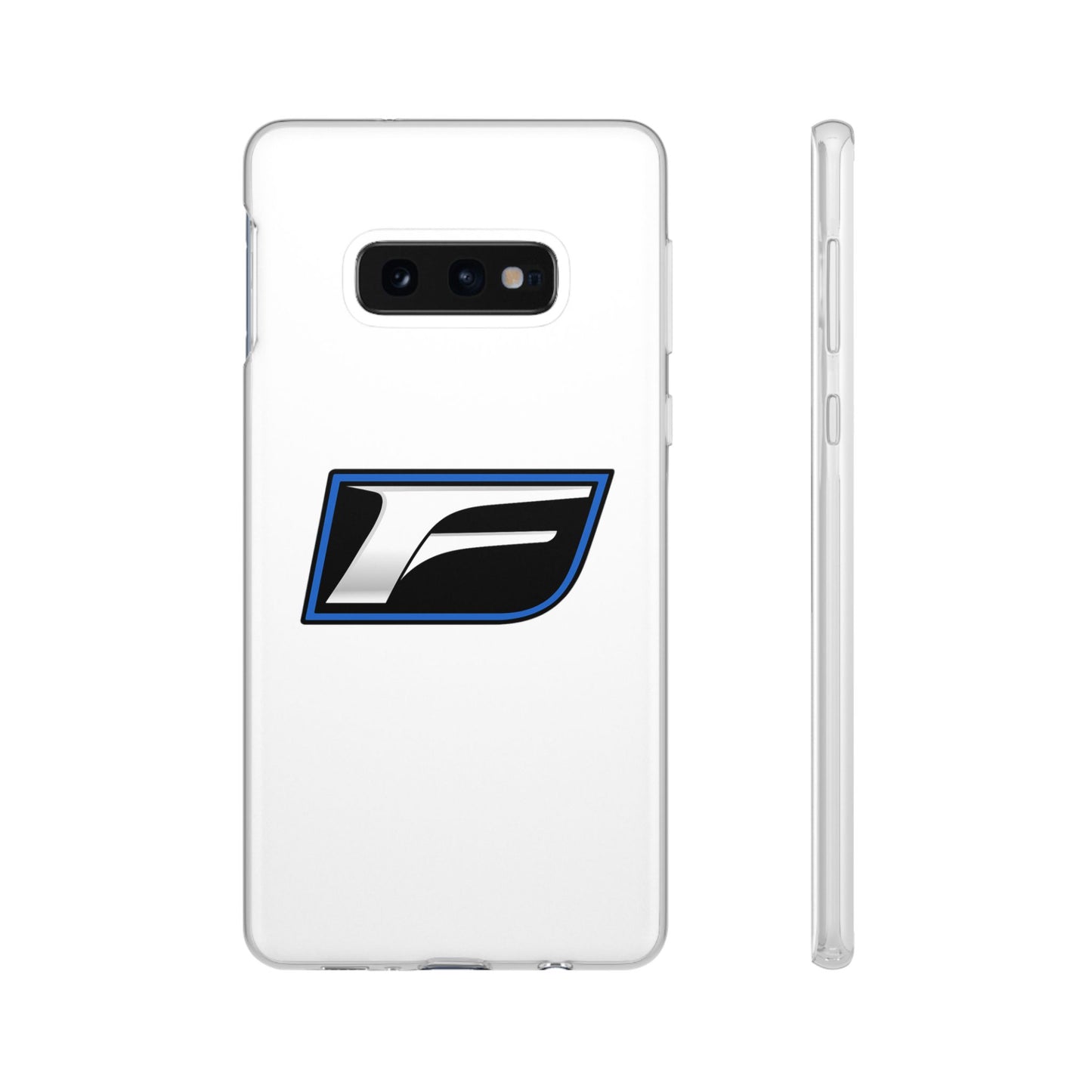 Flexi Phone Case — Sleek Black & Blue 'F' Logo Protective Cover