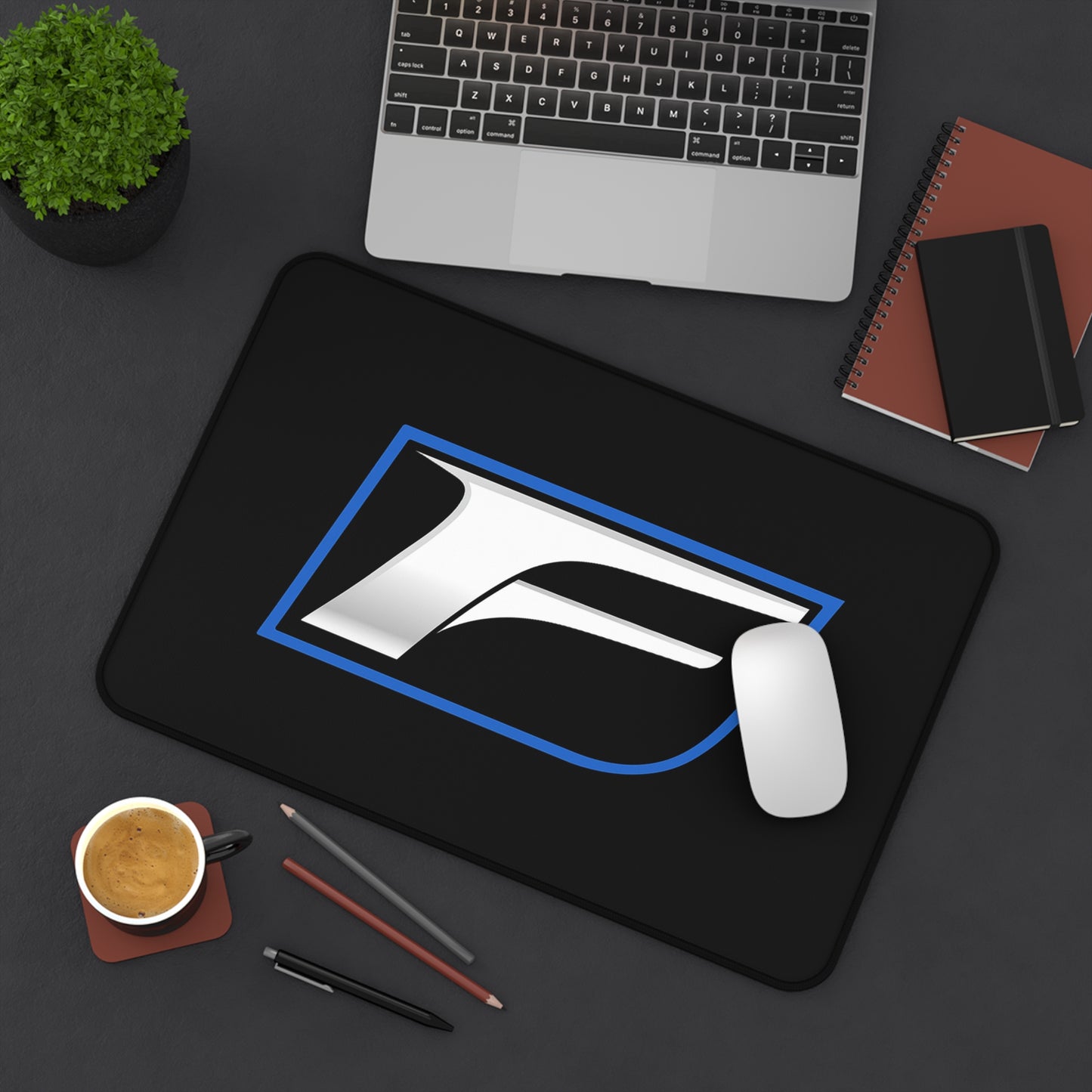 Car Lover Desk Mat — Black Lexus Sport Sedan Illustration