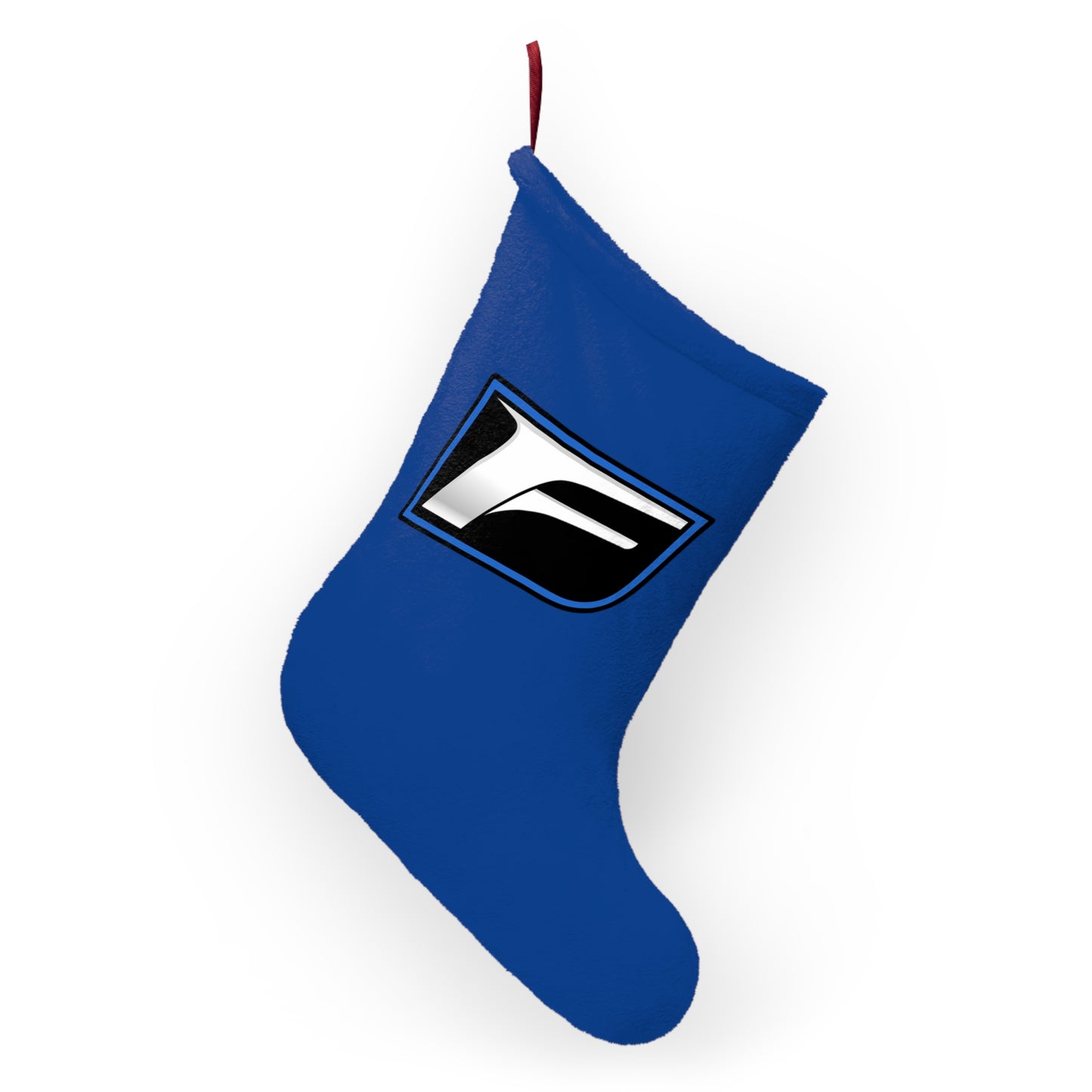 Racing Logo Blue Christmas Stocking – Personalized Holiday Stocking for Car Enthusiasts