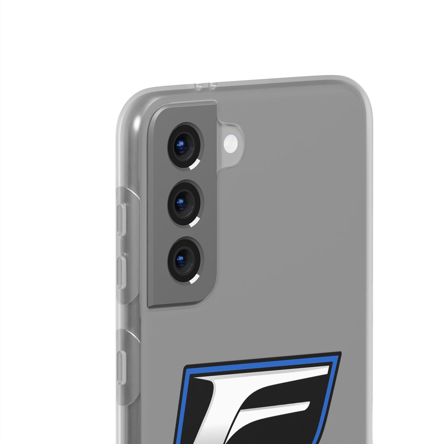 Flexi Phone Case — Sleek Black & Blue 'F' Logo Protective Cover