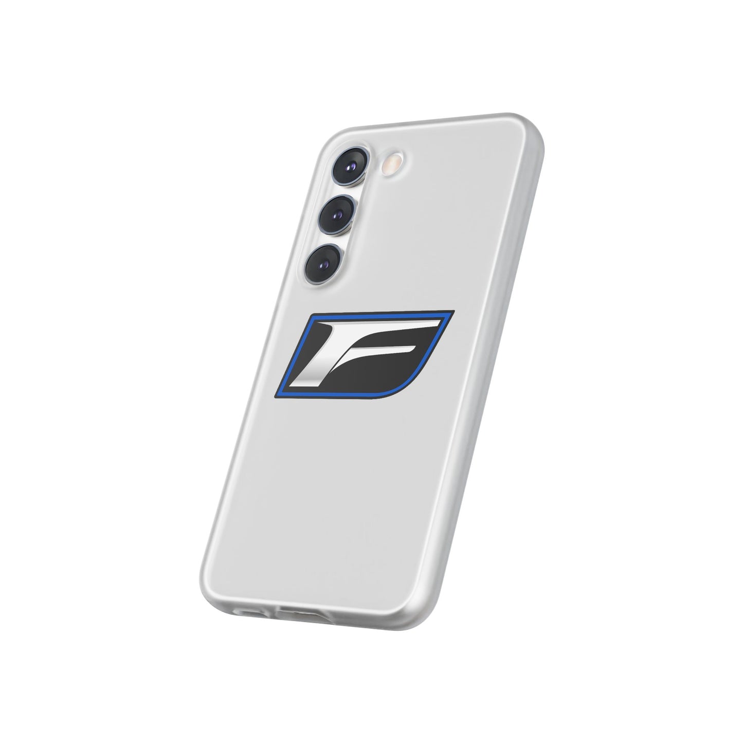 Flexi Phone Case — Sleek Black & Blue 'F' Logo Protective Cover