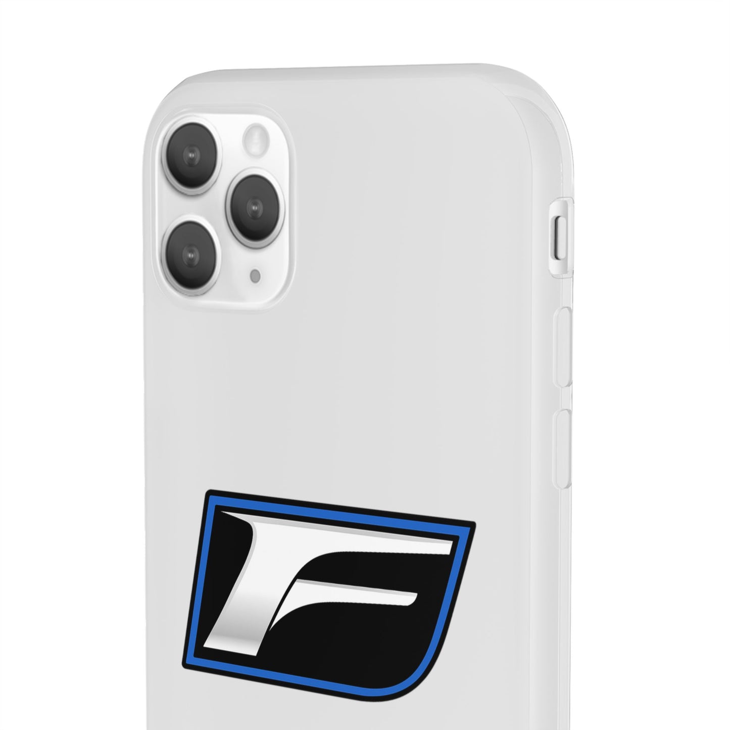 Flexi Phone Case — Sleek Black & Blue 'F' Logo Protective Cover