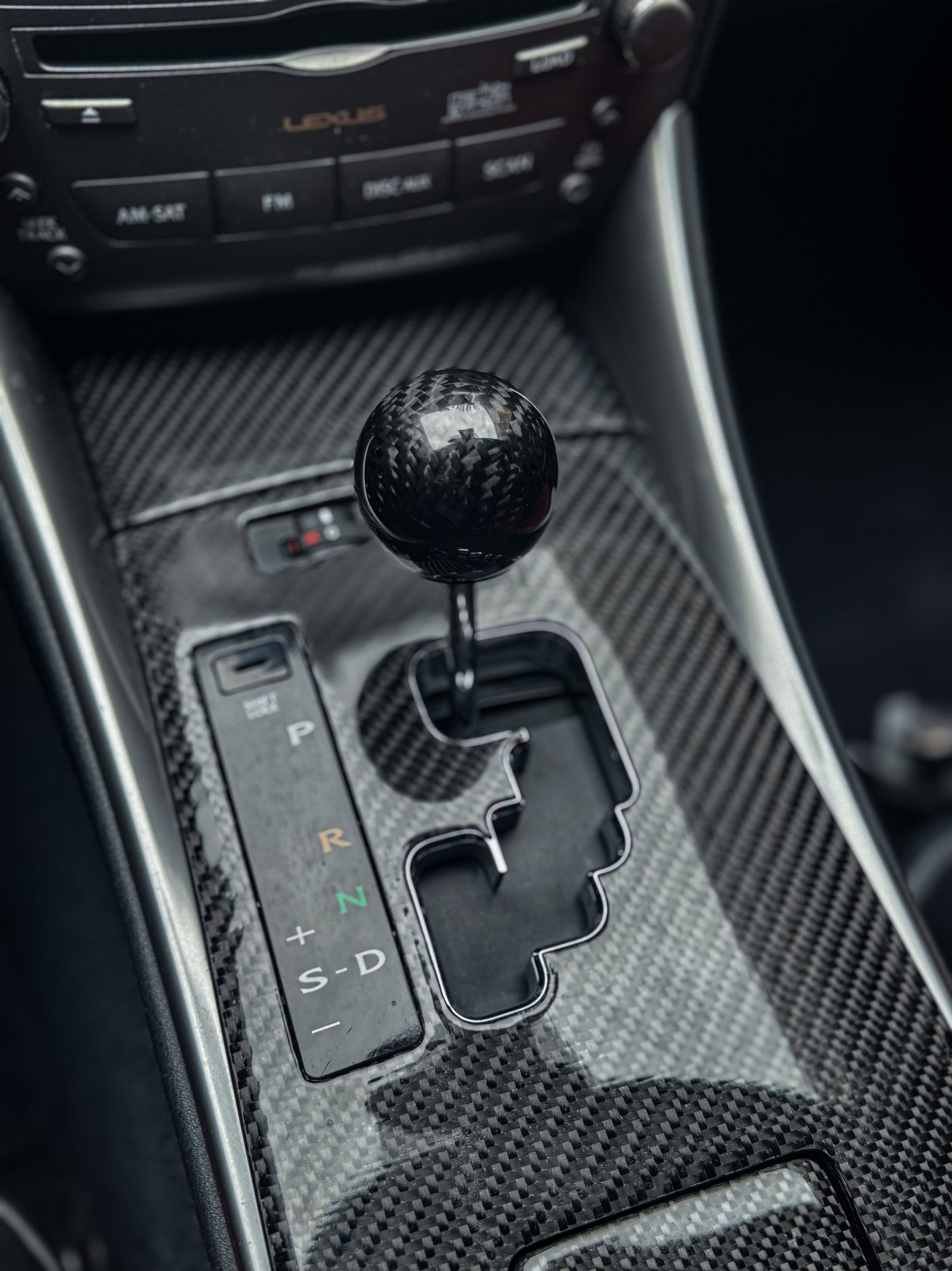 Lexus 2IS Shift Knob - Carbon Fiber Black Ball